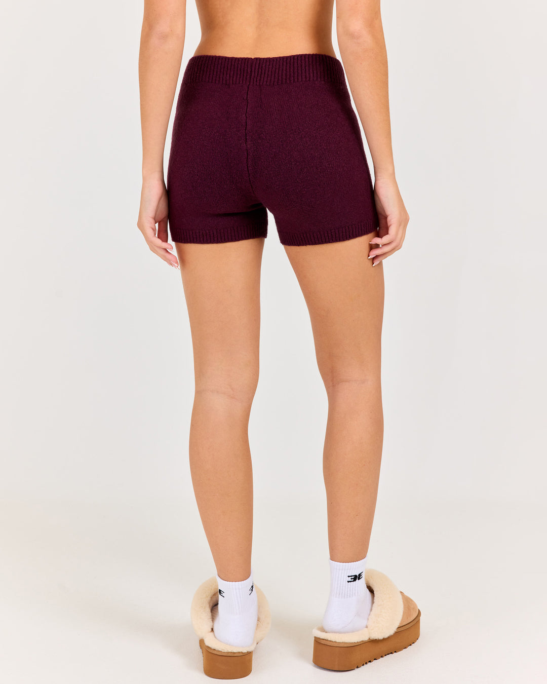 Winter Knit Shorts - Plum