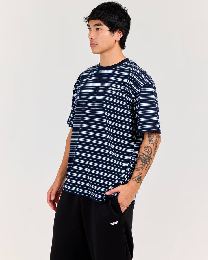 Men's Oversized Stripe Tee - Blue
