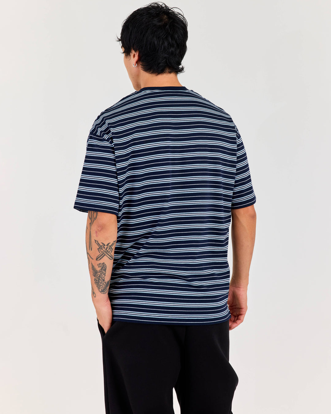 Men's Oversized Stripe Tee - Blue