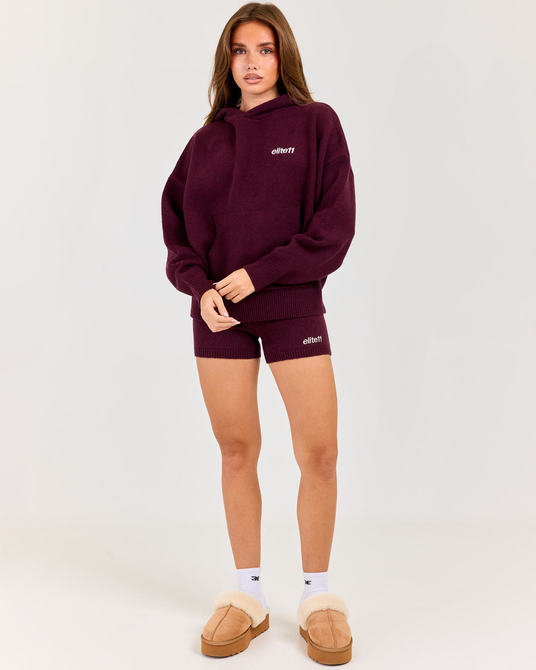 Winter Knit Shorts - Plum
