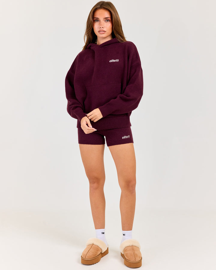Winter Knit Shorts - Plum