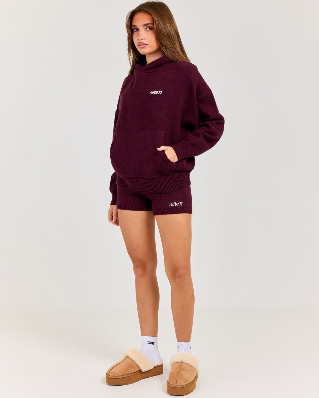 Winter Knit Shorts - Plum