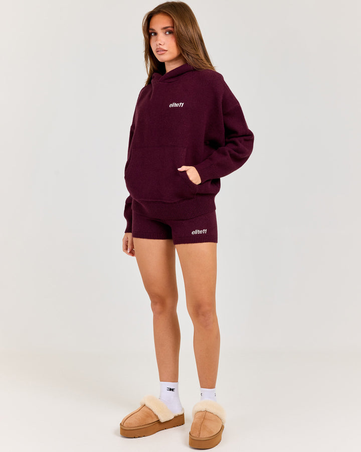 Winter Knit Shorts - Plum
