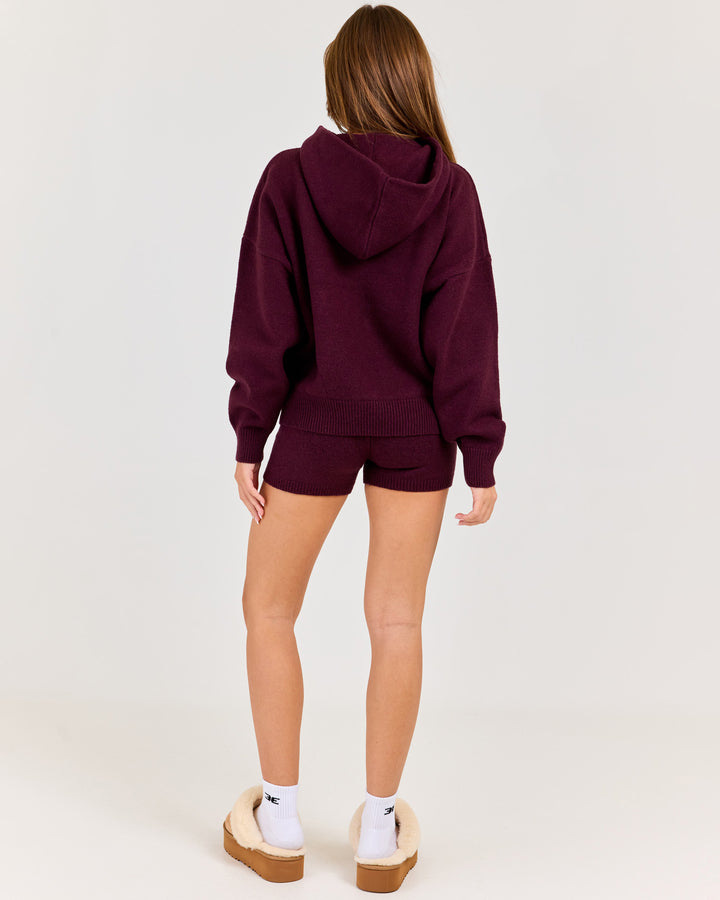 Winter Knit Shorts - Plum