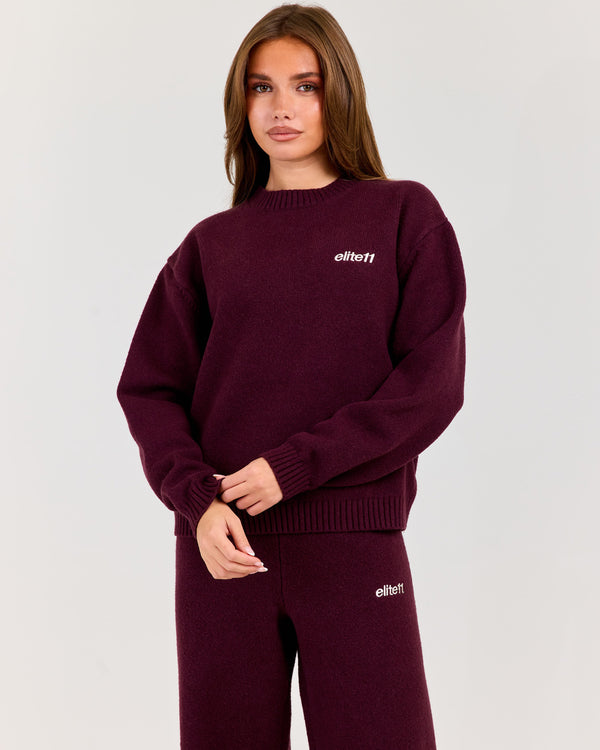 Winter Knit Crewneck - Plum
