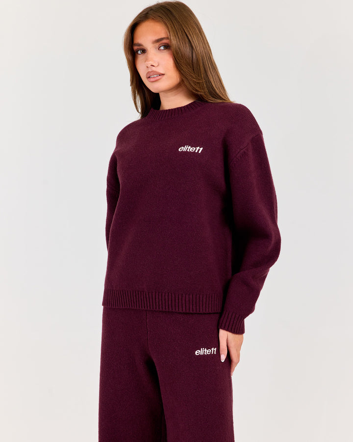 Winter Knit Crewneck - Plum