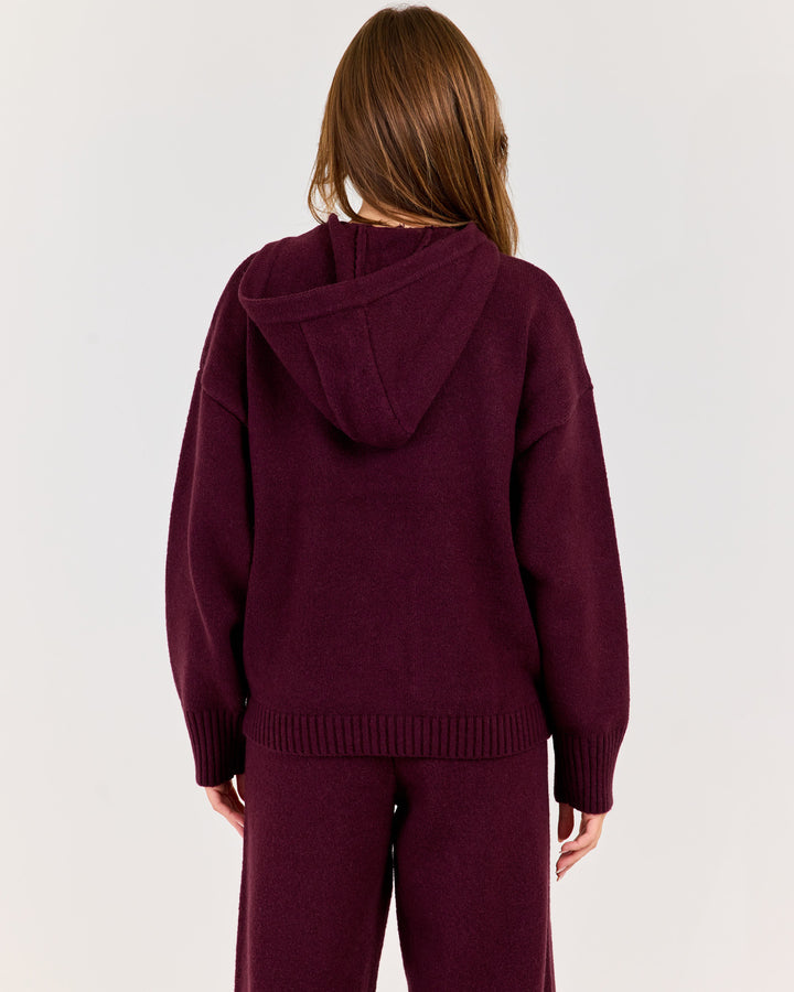 Winter Knit Zip Through - Plum