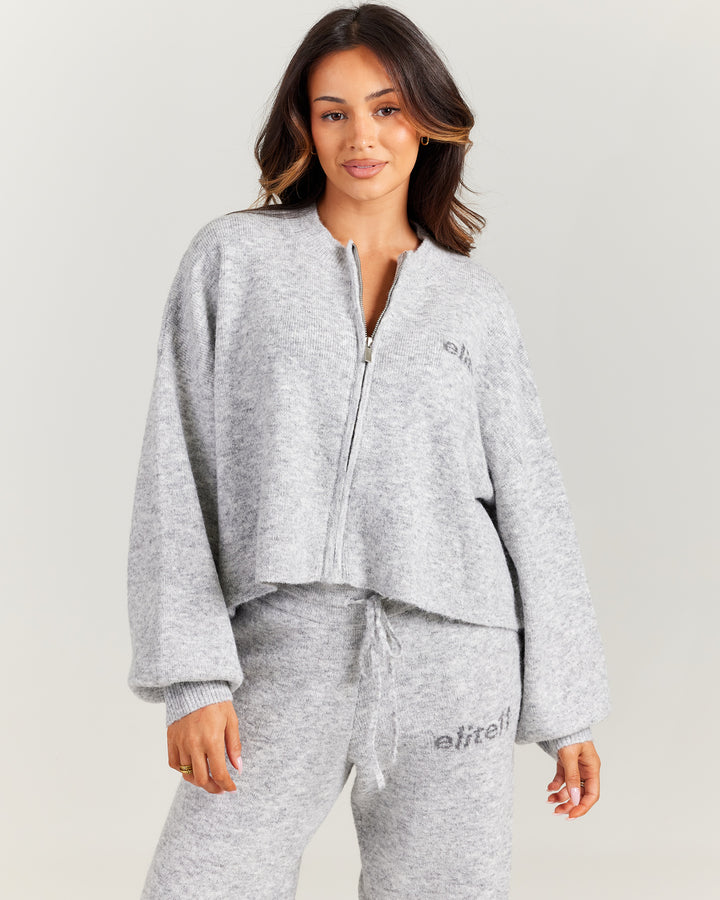 Elite 11 Knitted Zip Through - Grey Marle