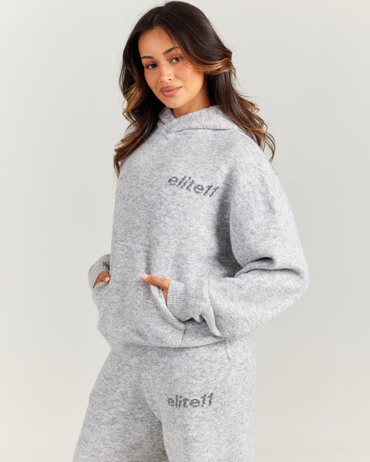 Elite 11 Knitted Hoodie - Grey Marle