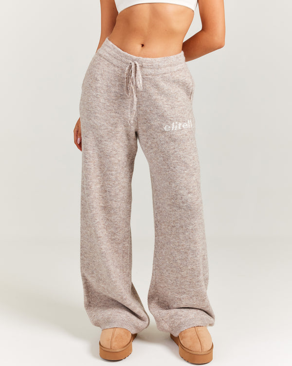 Elite 11 Knitted Wide Leg Pants - Taupe
