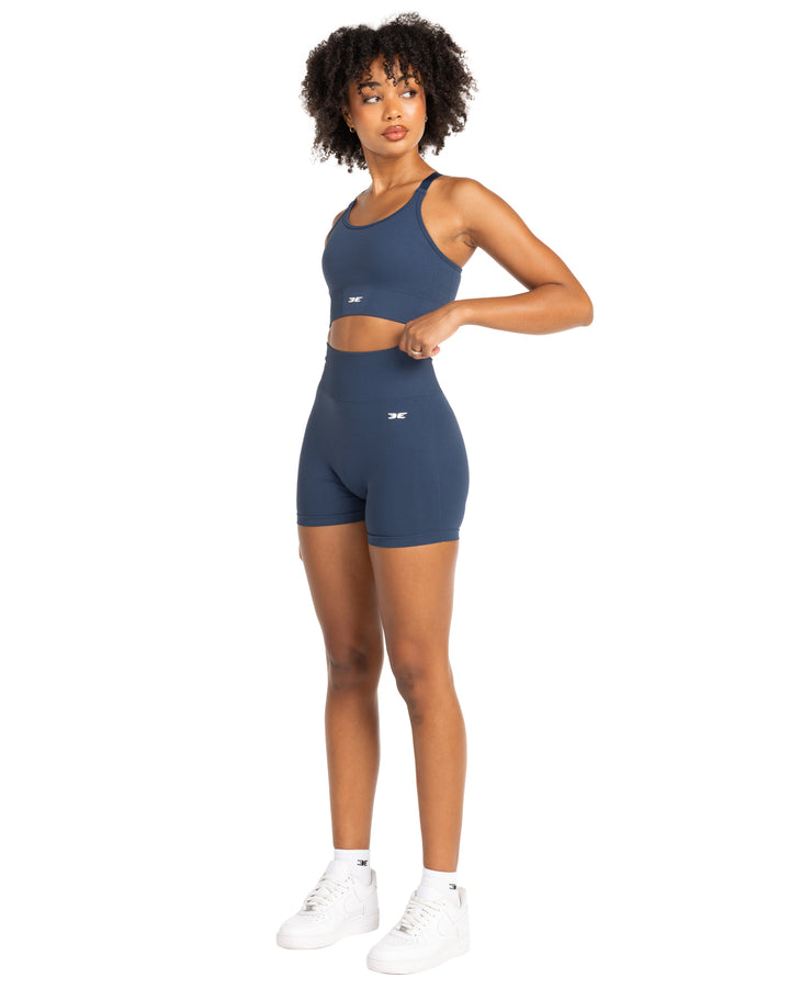 Elite Seamless V2 Shorts - Navy (Subtle Scrunch)