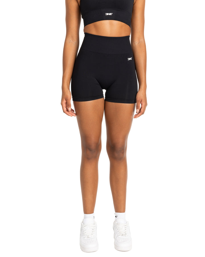 Elite Seamless V2 Shorts - Black (Subtle Scrunch)