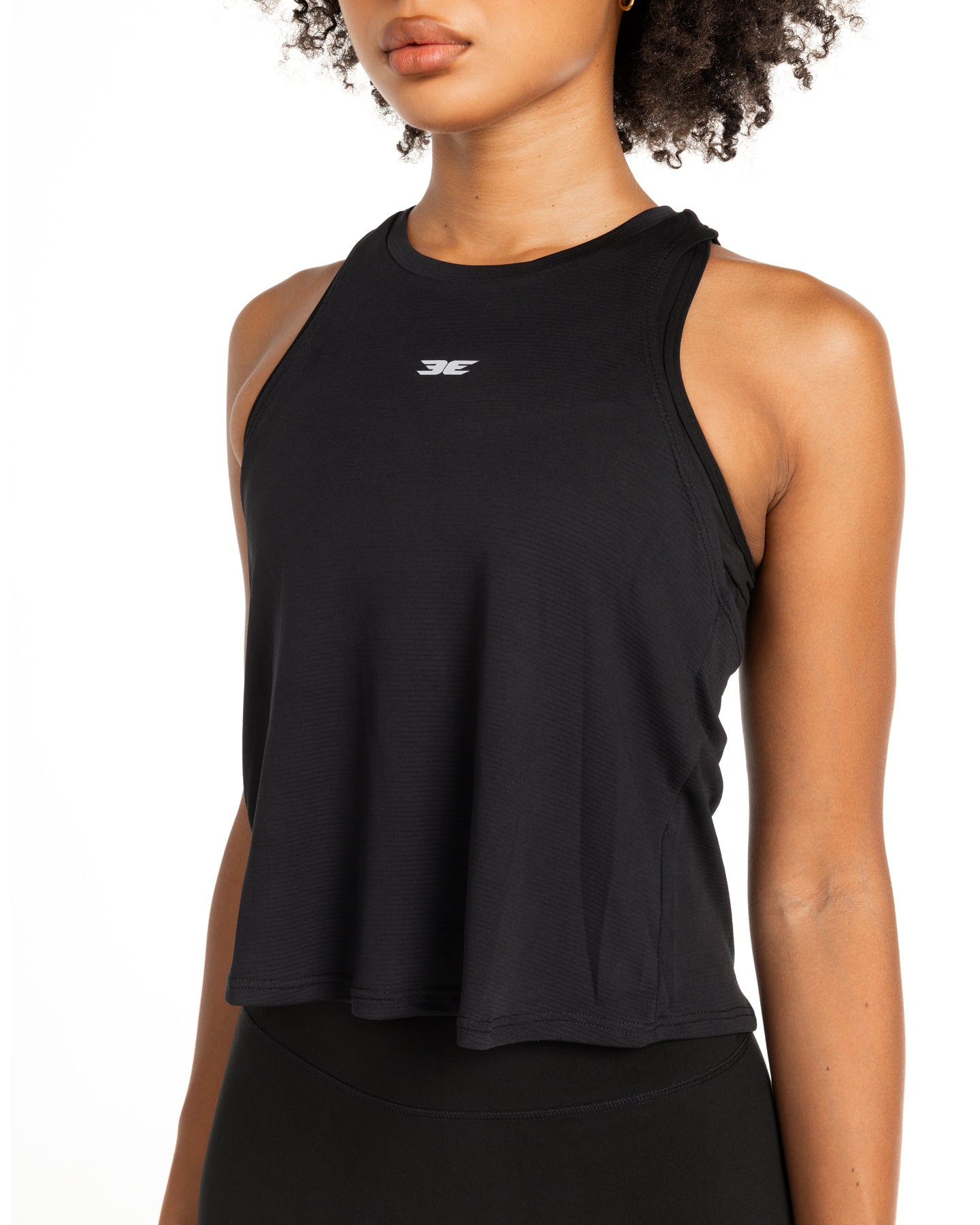 Split Tank Top in Black