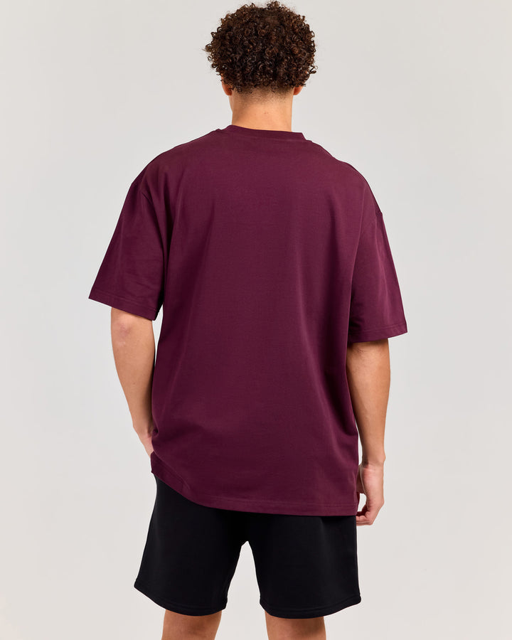 V3 Oversized Classic Tee - Deep Plum