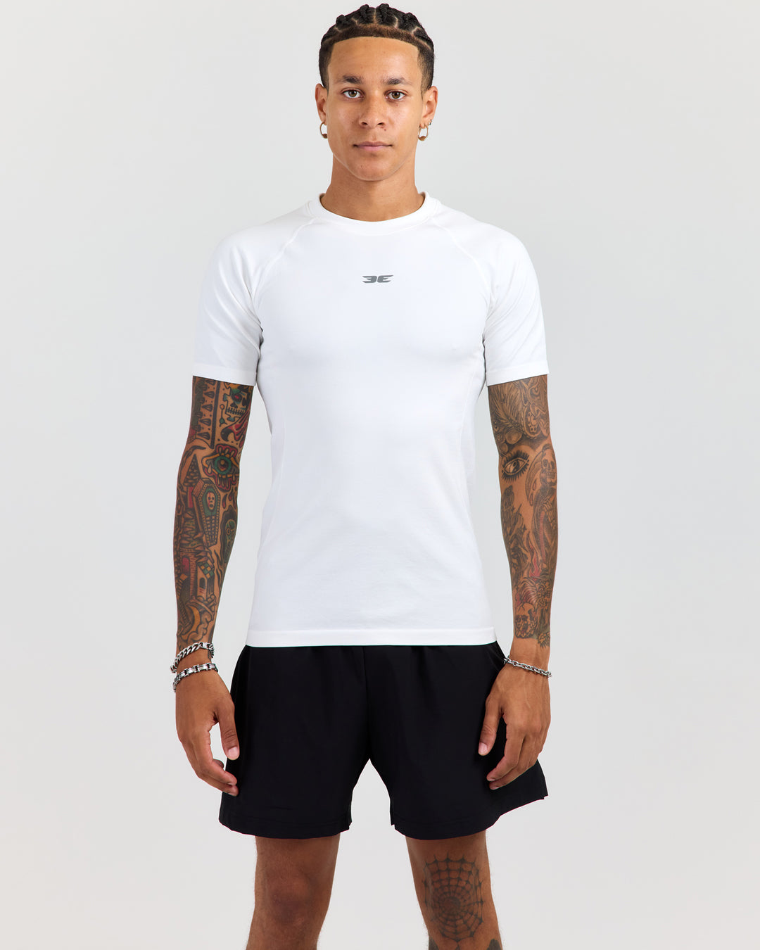 Men's Elite Seamless Slim Tee - White/Grey