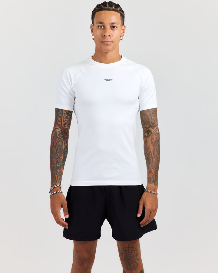 Men's Elite Seamless Slim Tee - White/Grey