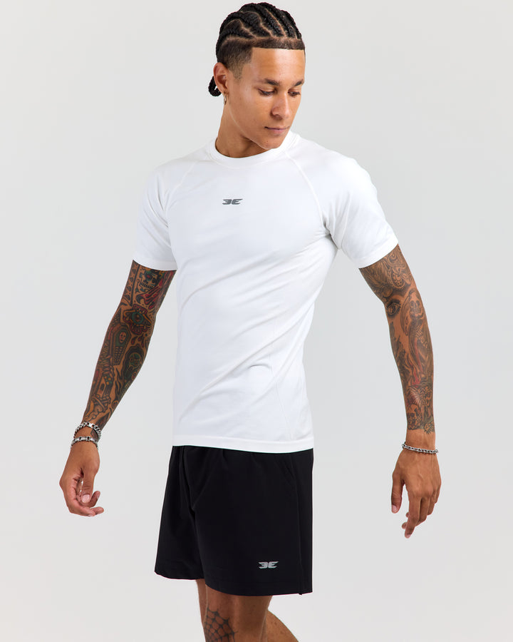 Men's Elite Seamless Slim Tee - White/Grey