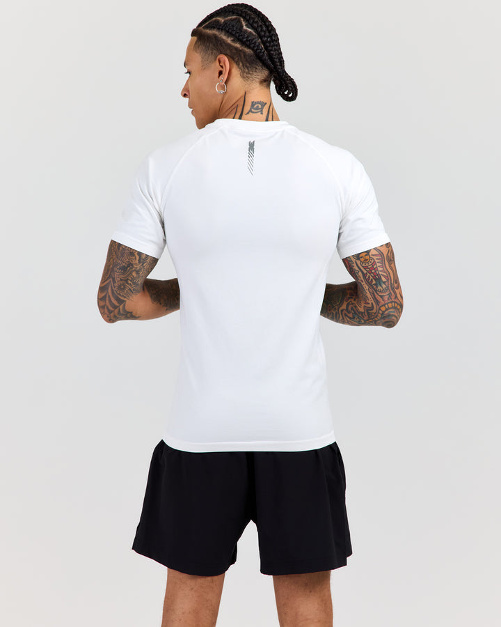 Men's Elite Seamless Slim Tee - White/Grey