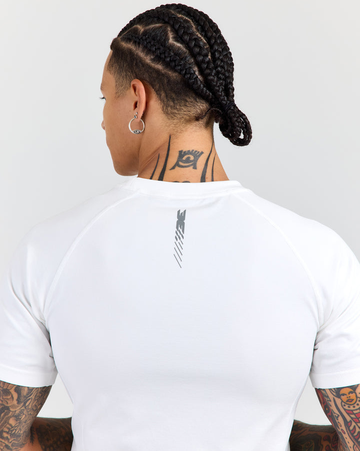 Men's Elite Seamless Slim Tee - White/Grey