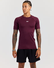 Men's Elite Seamless Slim Tee - Dark Cherry