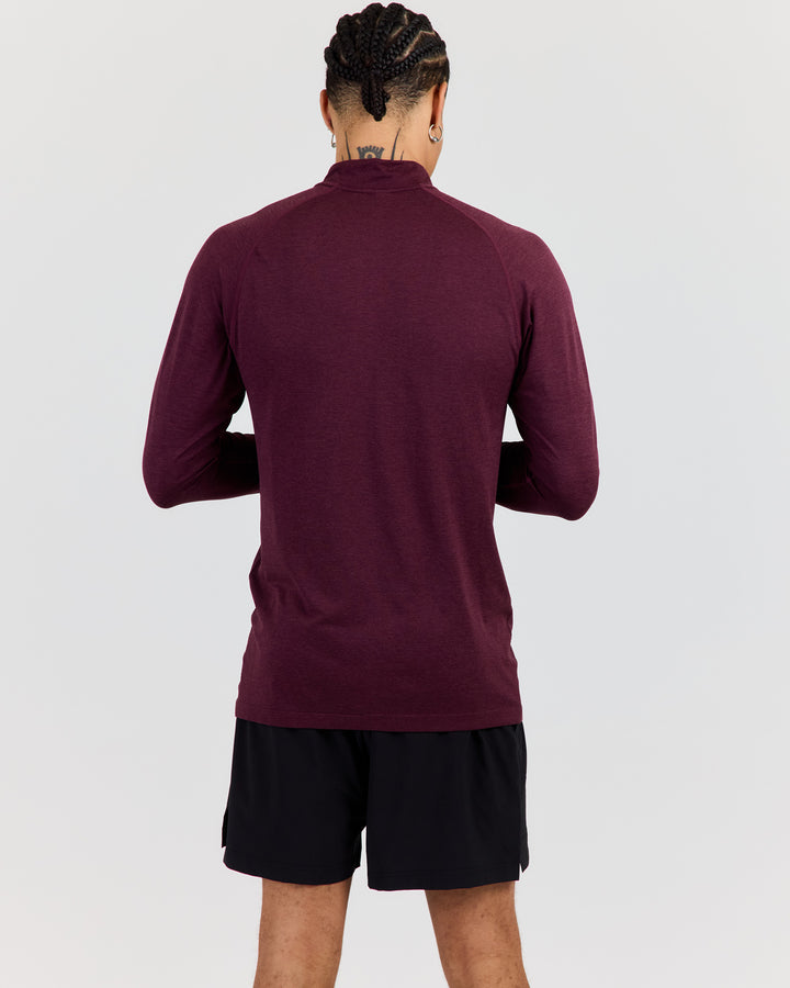 Men's Elite Seamless 1/4 Zip - Dark Cherry