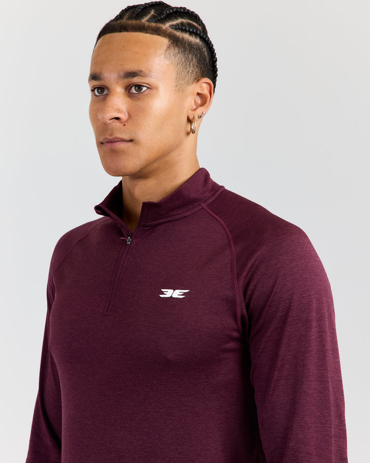 Men's Elite Seamless 1/4 Zip - Dark Cherry
