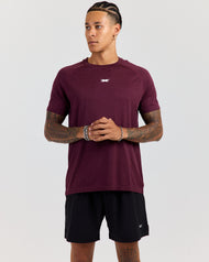 Men's Elite Seamless Regular Tee - Dark Cherry