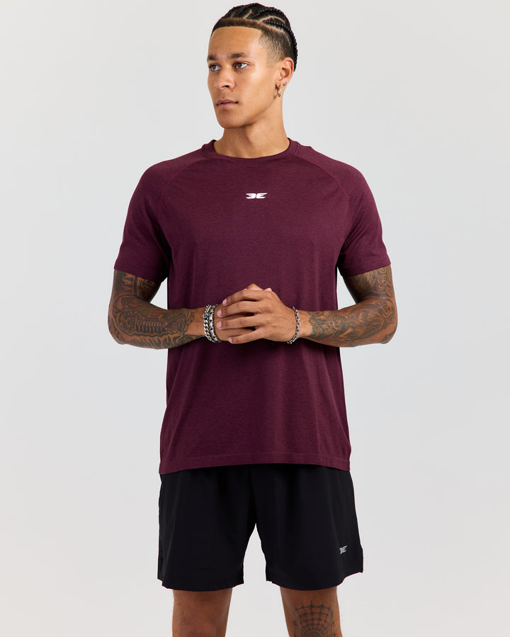 Men's Elite Seamless Regular Tee - Dark Cherry