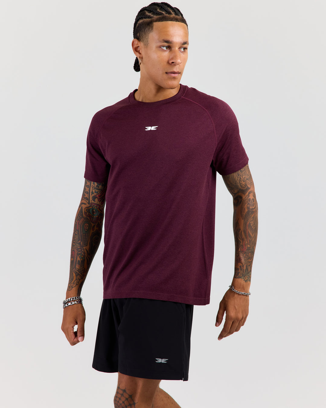 Men's Elite Seamless Regular Tee - Dark Cherry