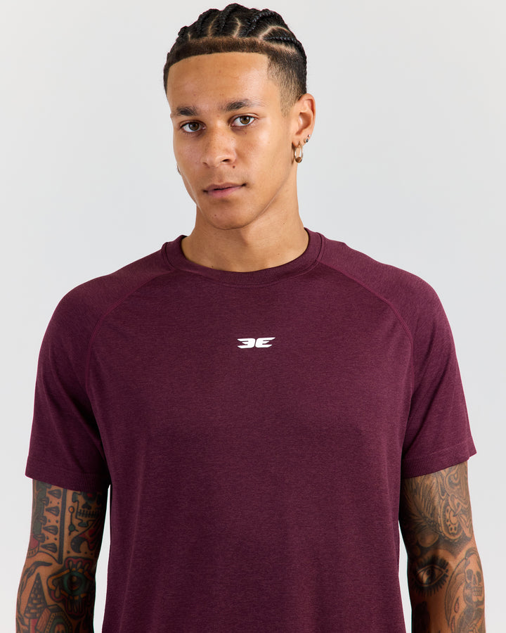 Men's Elite Seamless Regular Tee - Dark Cherry