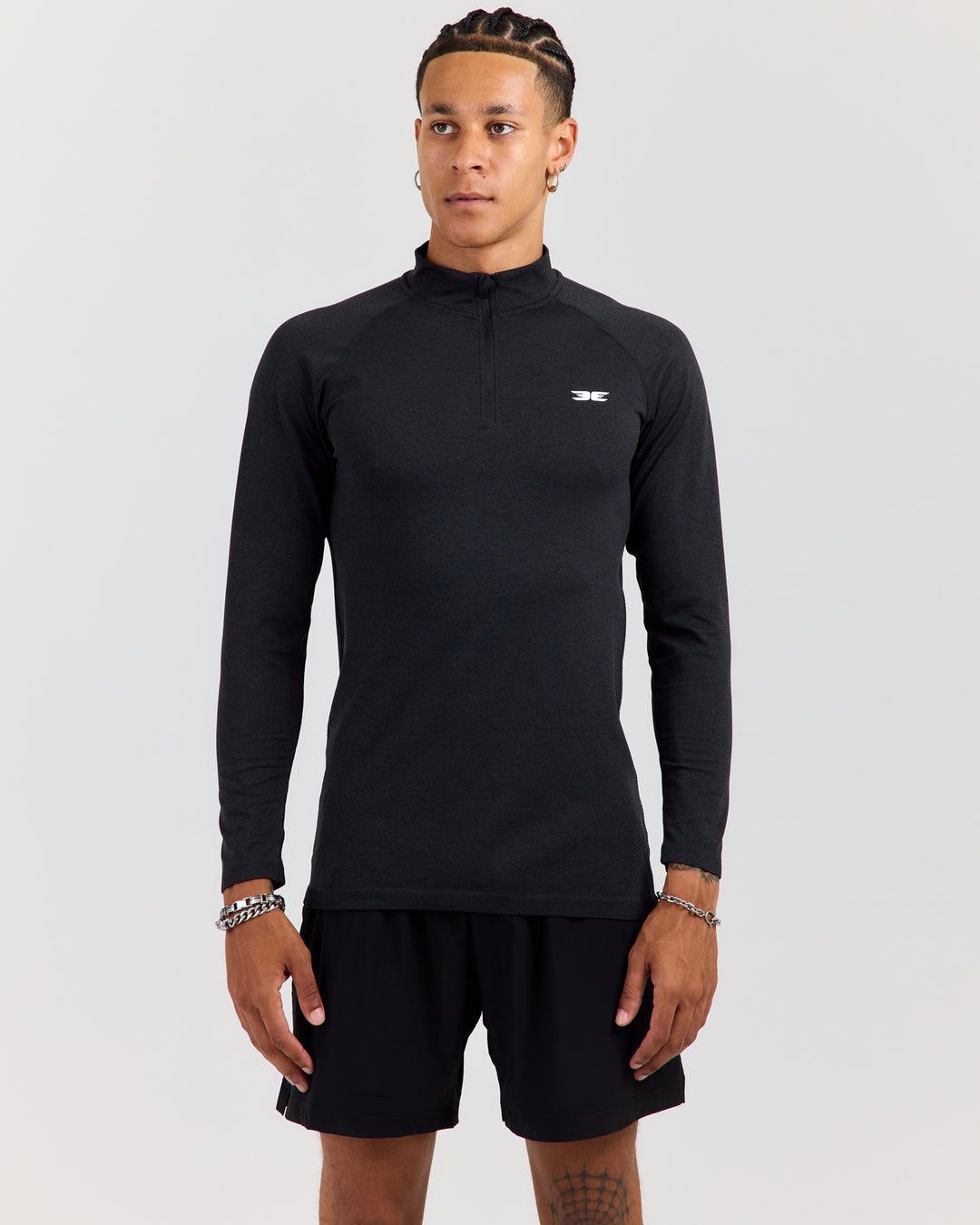 Men's Elite Seamless 1/4 Zip - Charcoal