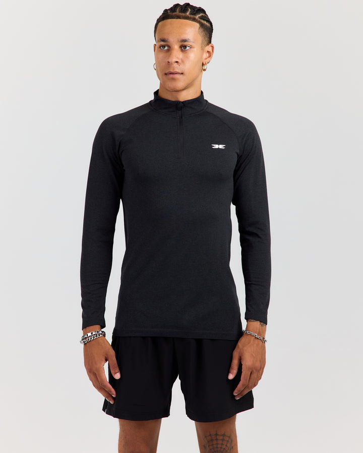 Men's Elite Seamless 1/4 Zip - Charcoal