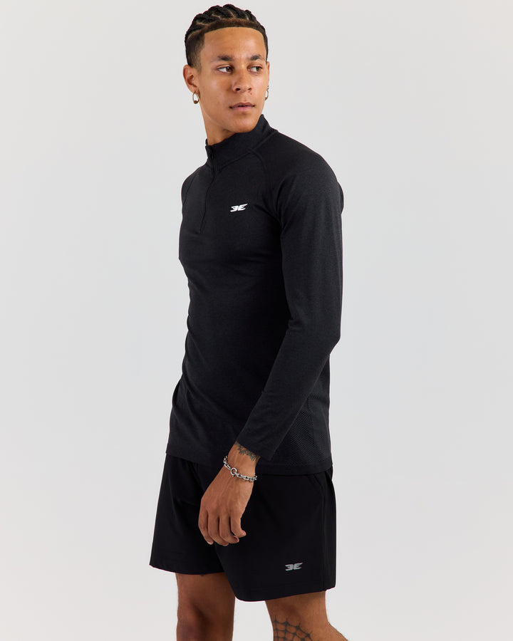Men's Elite Seamless 1/4 Zip - Charcoal