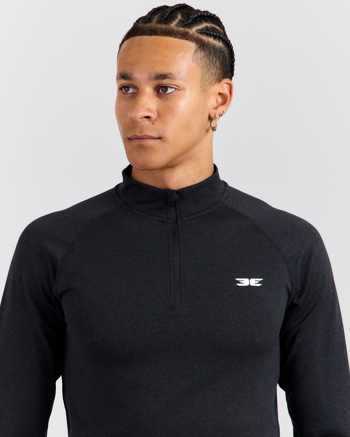 Men's Elite Seamless 1/4 Zip - Charcoal