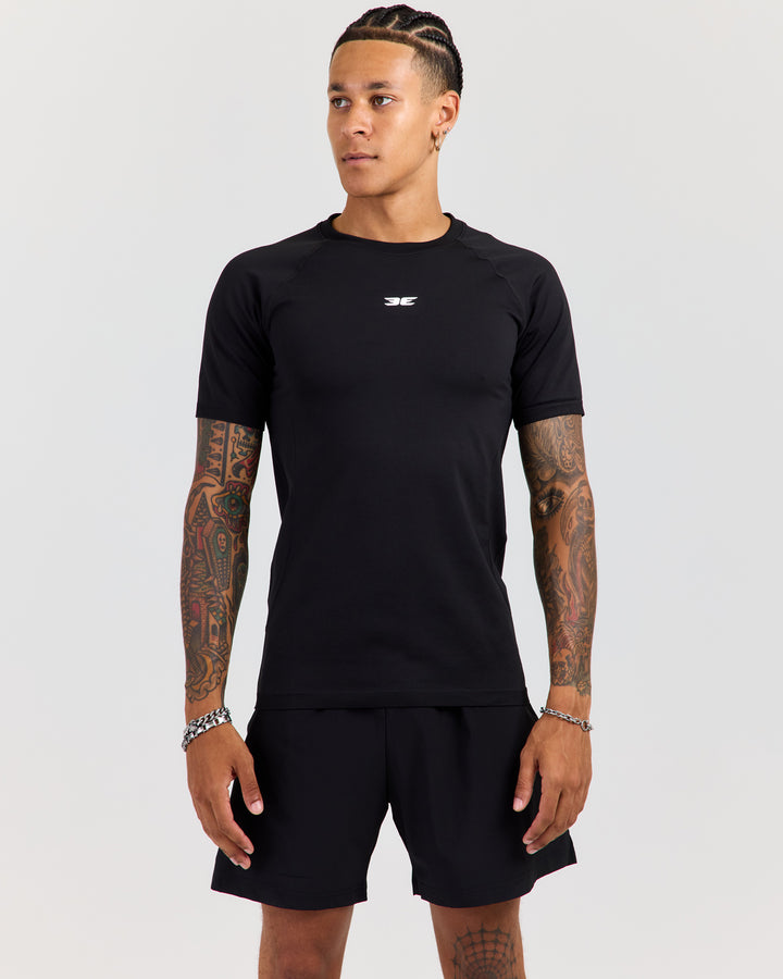 Men's Elite Seamless Slim Tee - Black