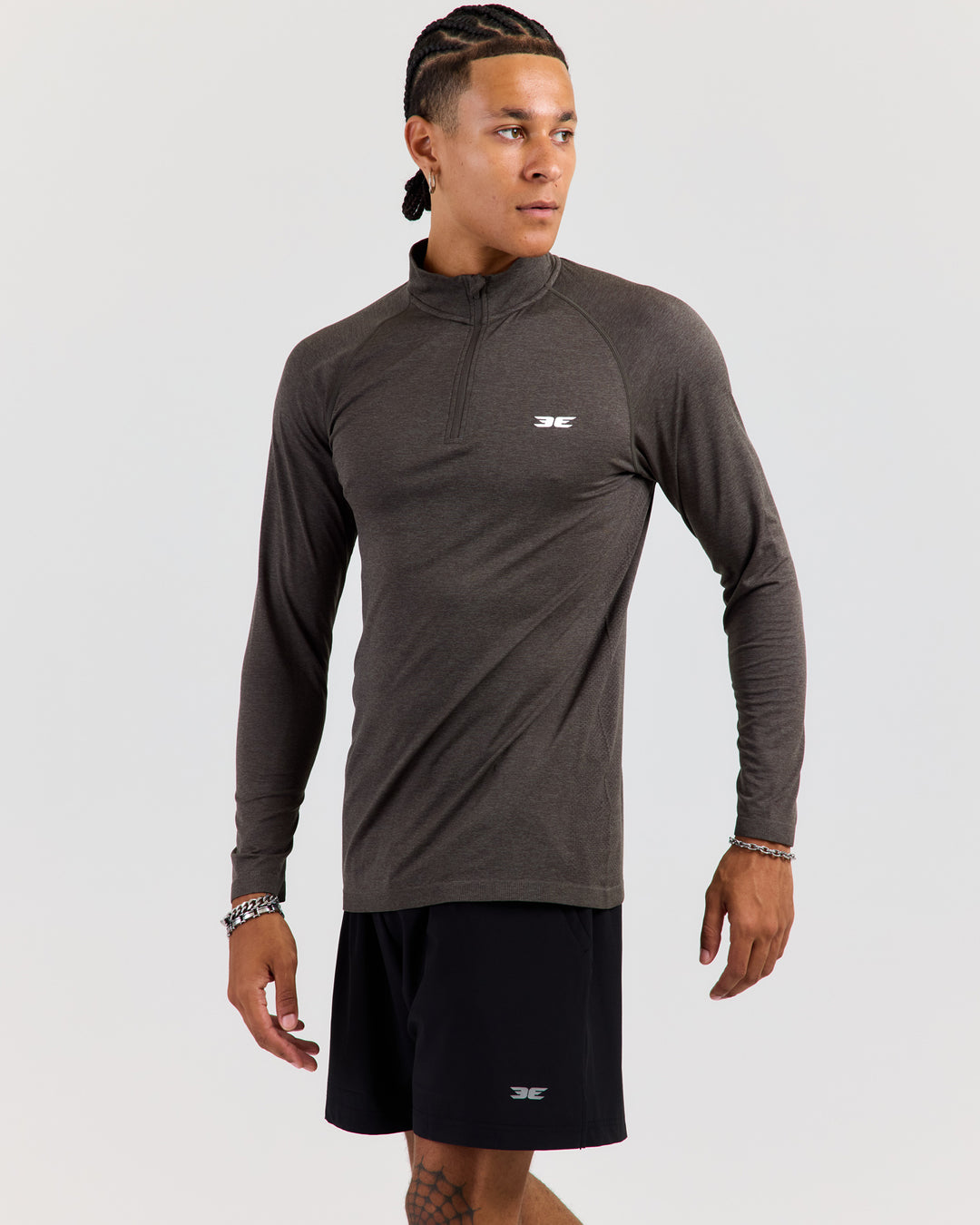 Men's Elite Seamless 1/4 Zip - Olive Green