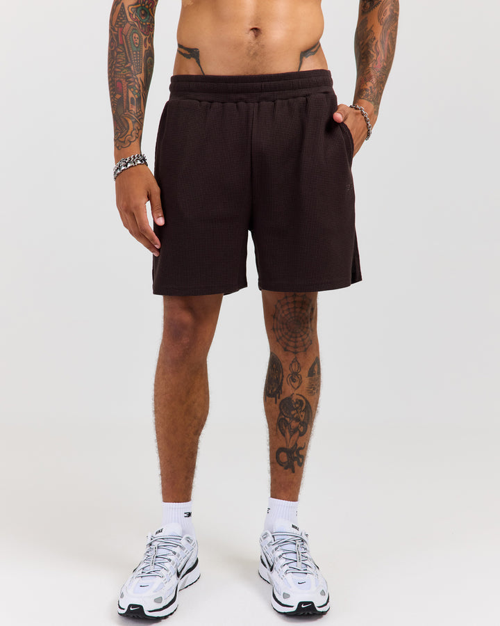 Waffle Shorts - Coffee Bean