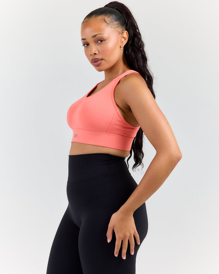 High Support Performance Bra - Coral