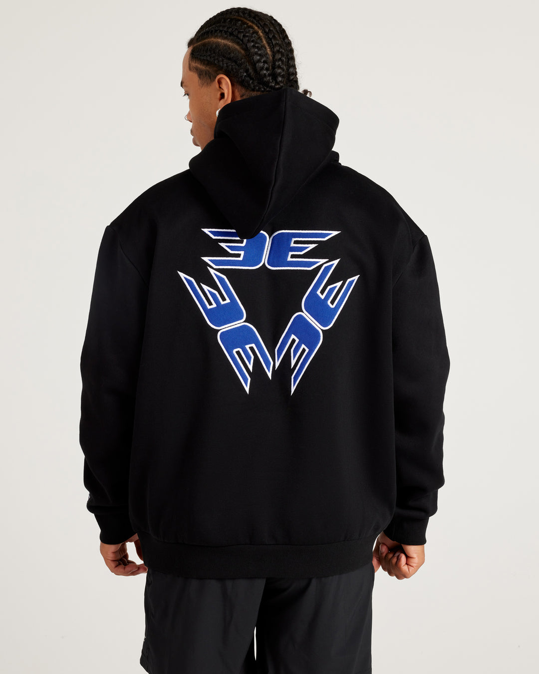 Tri Logo Hoodie - Black / Blue