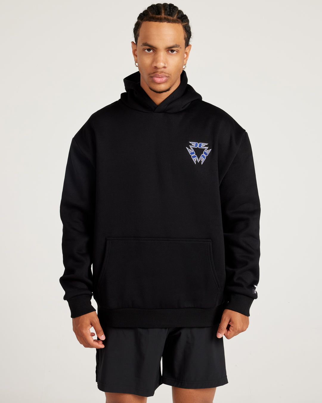 Tri Logo Hoodie - Black / Blue