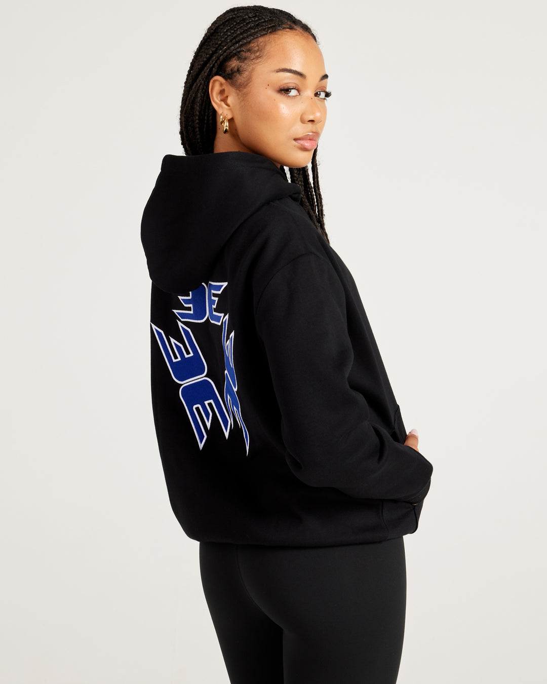 Tri Logo Hoodie - Black / Blue