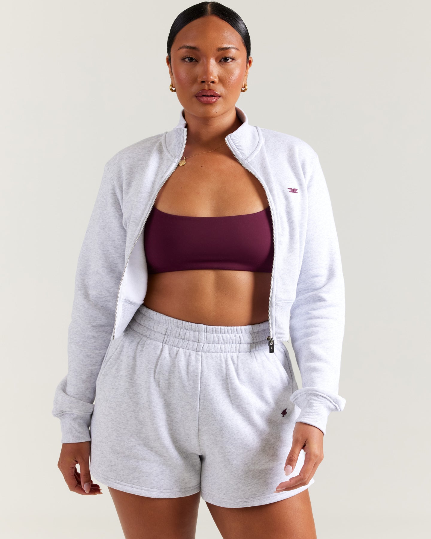 Omni Zip Through - Grey Marle/Cherry Cola – Elite Eleven
