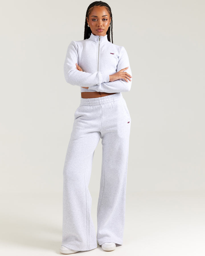 Omni Wide Leg Trackpants - Grey Marle/Cherry Cola