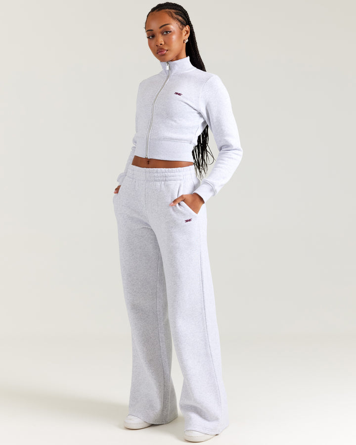 Omni Wide Leg Trackpants - Grey Marle/Cherry Cola