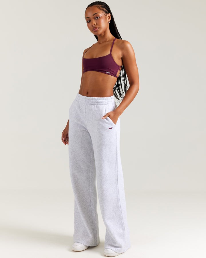 Omni Wide Leg Trackpants - Grey Marle/Cherry Cola