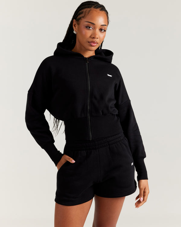 Omni Zip Through Hoodie - Black