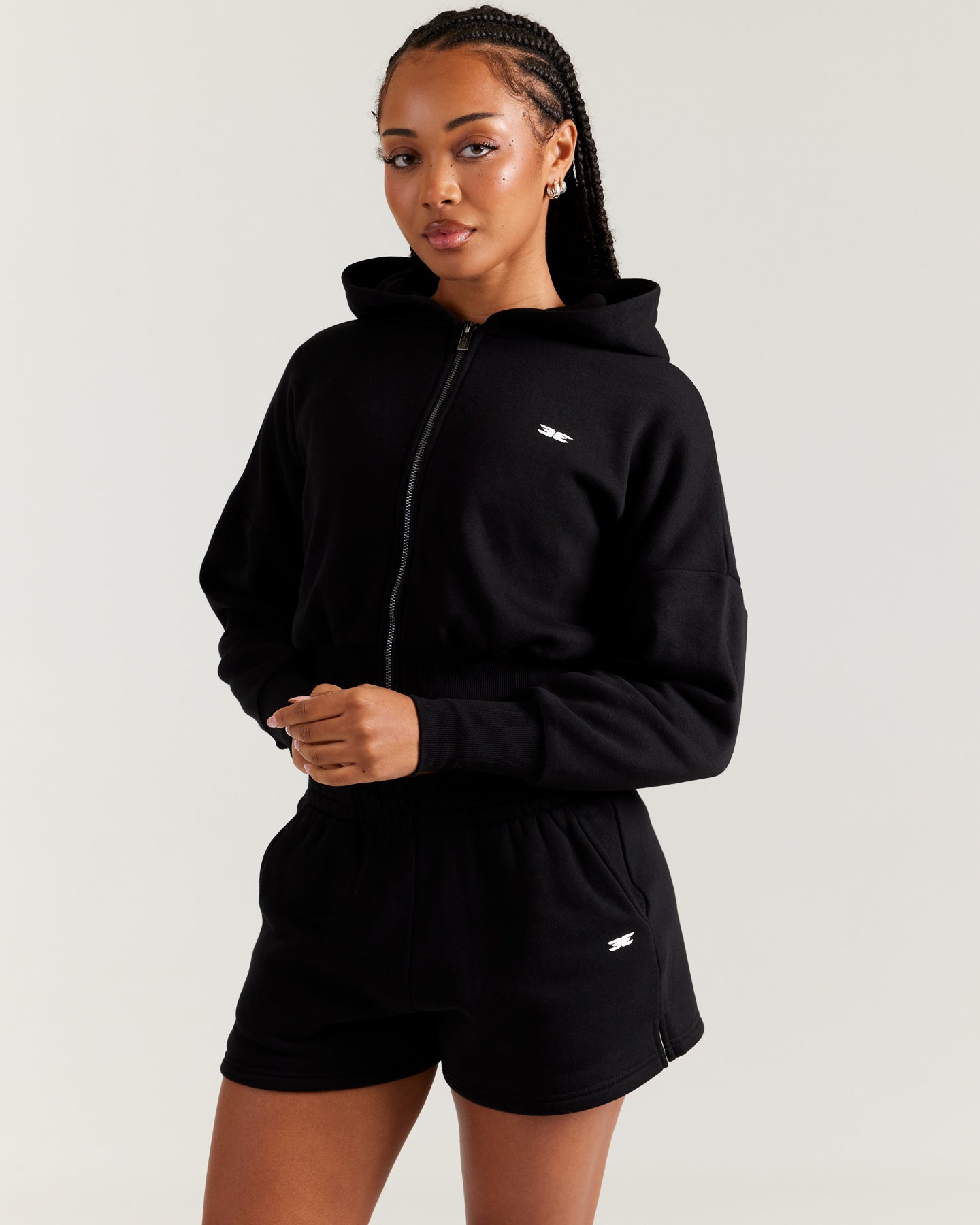ellie シルキージップフーディー 黒 Womens Ellie X CCC Hoodie Black | Canterbury