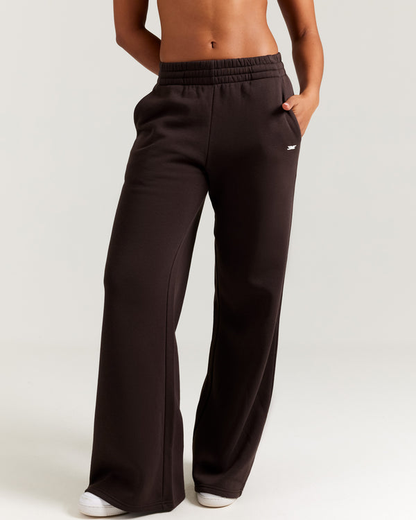 Omni Wide Leg Trackpants - Coffee Bean