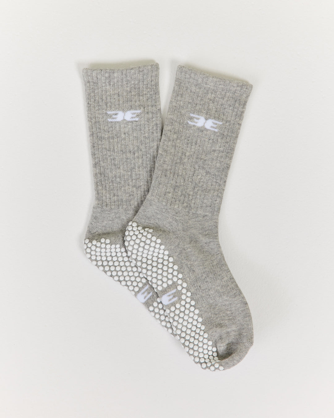 EE Crew Pilates Grip Socks - Grey/White
