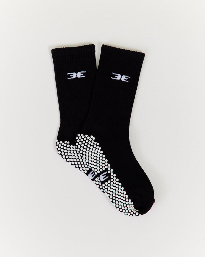 EE Crew Pilates Grip Socks - Black/White